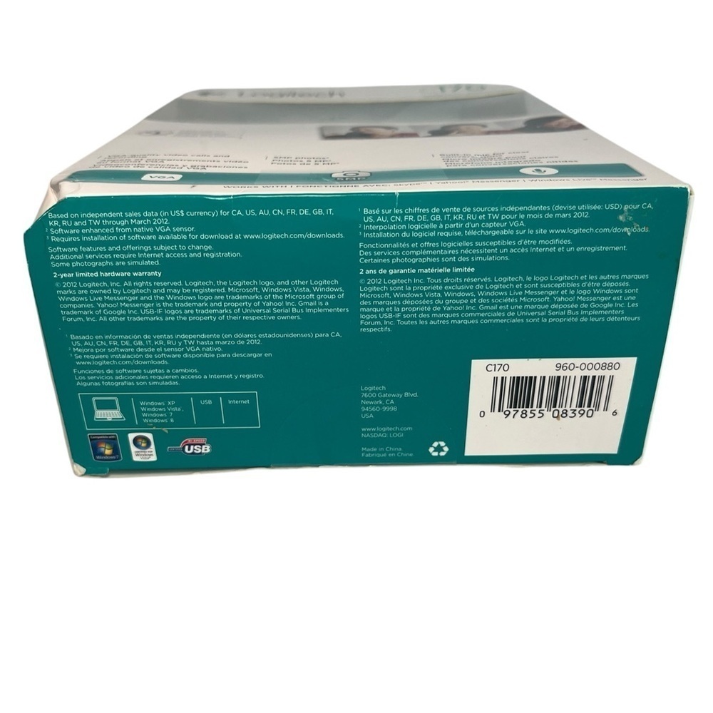 Logitech C170 Webcam 5MP USB 2.0 PC Video Camera Windows Streaming Cam - NEW - Picture 5 of 6